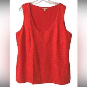 Banana Republic Embroidered Eyelet Lace Knit Top